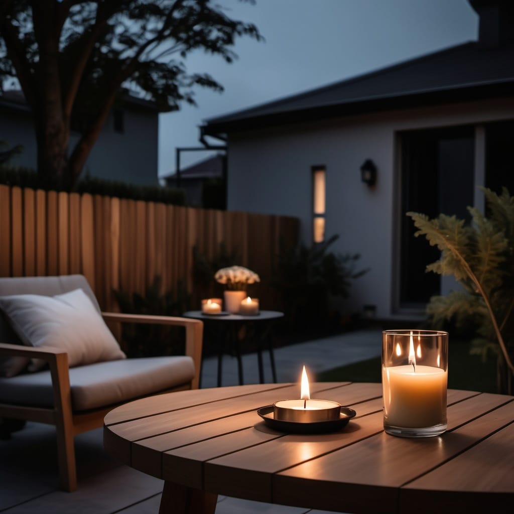 How AI perceived a candlelit evening in my backyard, not bad!